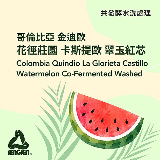 哥倫比亞 金迪歐 花徑莊園 卡斯提歐 翠玉紅芯【共發酵水洗】