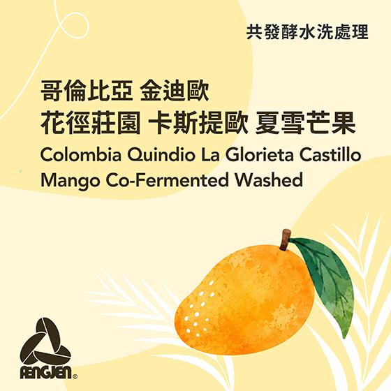 哥倫比亞 金迪歐 花徑莊園 卡斯提歐 夏雪芒果【共發酵水洗】